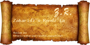Zakariás Renáta névjegykártya